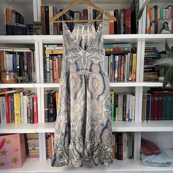 LOLA AUSTRALIA XS 100% Silk Slip Dress Nightie Lingerie Paisley Nightgown Neglig - Picture 2 of 16